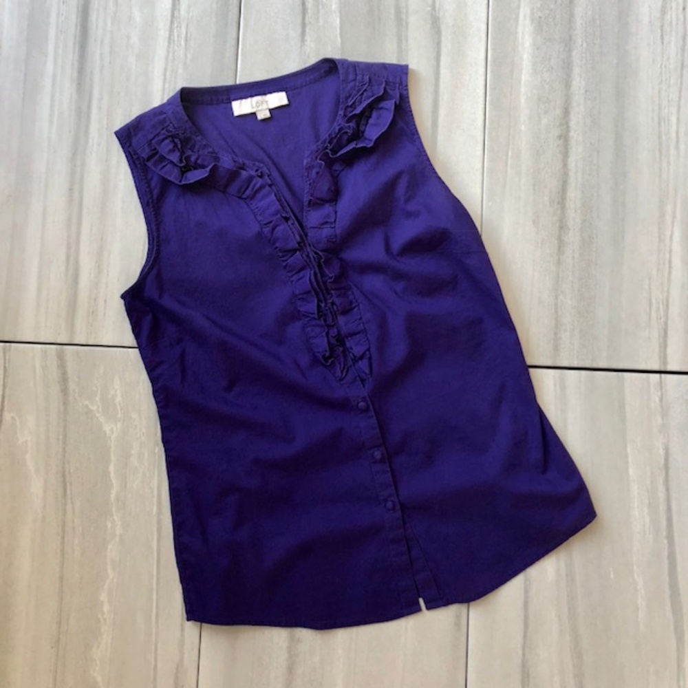 🌺Pretty Purple Ruffle Blouse - Picture 3 of 4